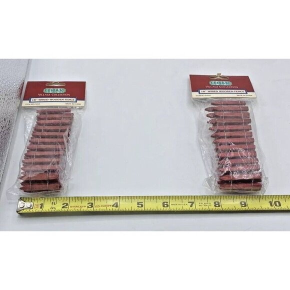 Vtg 90s Lemax Wired Wooden Fence Lot 2 Christmas Village 18 In Holiday Retro - Picture 7 of 11